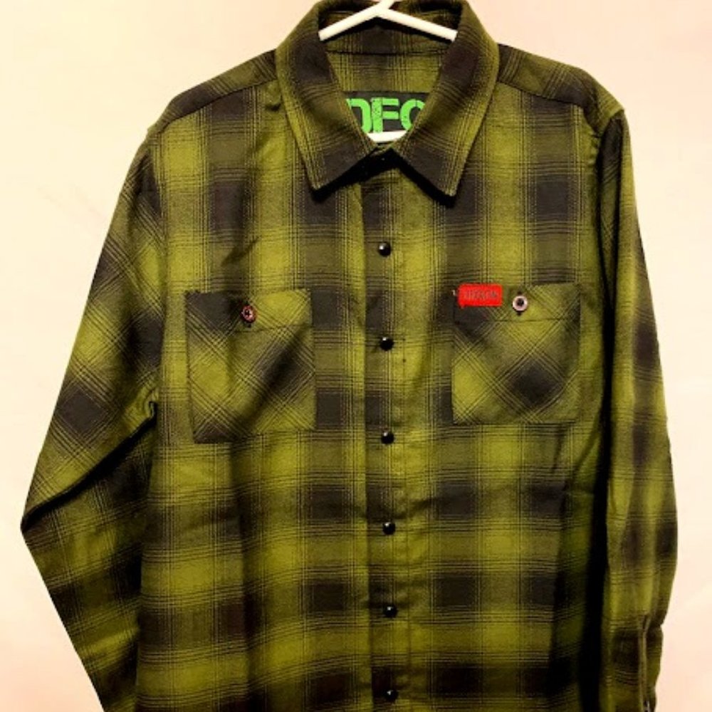 Dixxon "Lone Wolf" Boys | Youth Green & Black Flannel